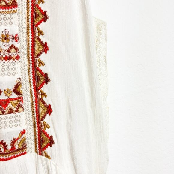 FREE PEOPLE WOMEN'S SUNRISE WANDERER IVORY BOHO DRESS SIZE MEDIUM BRAND NEW - Picture 4 of 9